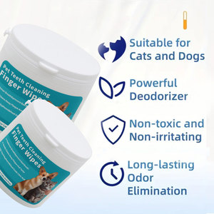 50支牙科护理手指湿巾减少牙菌斑清新呼吸牙齿宠物清洁牙齿手指湿巾去除牙垢 - Product Image 5