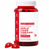 Gummies bien-être OEM, 60 unités, sans sucre, avec probiotiques, vinaigre de cidre et mélange d'herbes pour un soutien quotidien