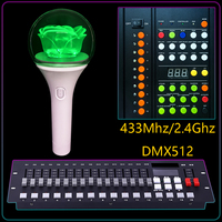 Stylo LED lumineux à commande par application, lampe torche de concert, bâton lumineux LED 15 couleurs pour fête et concert
