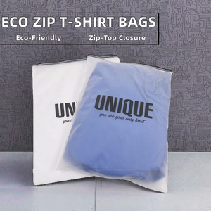 บรรจุภัณฑ์เสื้อผ้าแบบซิปล็อค PVC ย่อยสลายได้ตามสั่ง สำหรับเสื้อยืด ถุงพลาสติก PE แบบขุ่น พิมพ์โลโก้สำหรับรองเท้า - Product Image 3