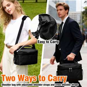 <b>Lunch</b> Bag <b>Insulated</b> Reusable <b>Lunch</b> <b>Box</b> Leakproof Cooler Tote Bag Freezable with Adjustable Shoulder Strap - Product Image 6