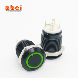 ABEI sembol güç 12V/24V siyah Metal küçük mikro anahtarları buton anlık 12mm basmalı düğme anahtarı - Product Image 5