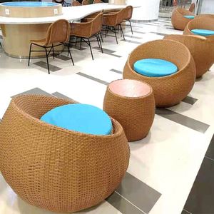 OEM ODM Ensemble table et chaises d'extérieur Chaises en rotin et osier Mobilier d'extérieur moderne 6 chaises de jardin - Product Image 5