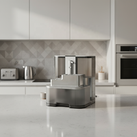 Distributeur d'eau automatique pour animaux de compagnie en acier inoxydable, style à débit continu, grande capacité 5L, sans filtre, réservoir de récupération des eaux usées propre