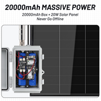 Sistem Panel Surya HP1 20w Berdaya Tinggi dengan Baterai Lifepo4 20000mAh Terintegrasi dan Pengontrol MPPT untuk Papan PCB LoRa 1w