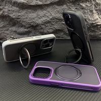 Bonne Qualité Magnétique Sans Fil Métal Anneau Téléphone Cas Peau Abattage Transparent Antichoc PC Couverture pour iPhone 17Pro Max