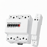 Meter Energi Elektronik Fasa Tunggal DDS1709 Penghitung kWh Digital DIN Rail 230V 40A untuk Penggunaan Rumah Tangga dan Industri