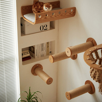 Meilleure Vente : Meuble Mural Moderne pour Chat – Arbre à Chat en Bois avec Échelles et Griffoir – Étagères Murales de Luxe pour Chat