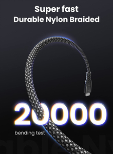 Lung Kay 90 Độ Góc Phải USB C 20Gbps USB 3.2 4K Video 5A Nhanh Chóng Sạc Nylon Bện VR Cable Cho Máy Tính Cho Cho - Product Image 3