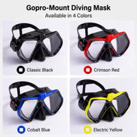 Masque de plongée sous-marine pour adultes avec support pour caméra, verre trempé, lunettes de plongée en silicone compatibles avec GoPro