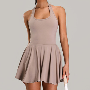 Robe de <span class=keywords><strong>golf</strong></span> et de tennis sans manches légère pour femmes, combinaison de sport extensible de compression pour l'extérieur avec shorts intégrés - Product Image 3