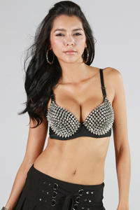 Top de Sujetador Sexy Estilo Punk con Remaches y Soporte de Acero para Espectáculos y Discotecas para Mujer - Product Image 2