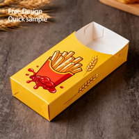 Boîte d'emballage en carton pour frites et sushis, personnalisée, jetable, en matériaux recyclés, avec poignée pour les frites à emporter