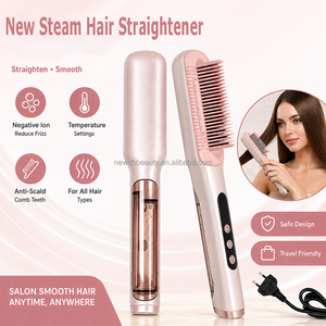 Spazzola Lisciante Professionale per Capelli Pettine a Vapore Antiscottatura Arricciacapelli e Piastra a Vapore - Product Image 2