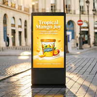 Totem tactile 49-55 pouces avec garantie d'un an, écran LCD sur pied, affichage numérique Android, kiosque publicitaire intérieur