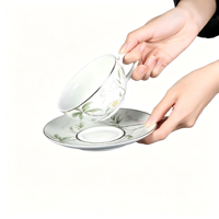Ensemble tasse et soucoupe à café en céramique classique de Jingdezhen, design Aube de printemps, tasse et soucoupe à expresso en porcelaine, nouveau style chinois, écologique