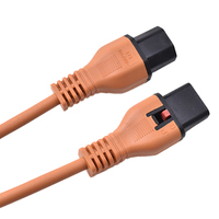 Cordon d'alimentation orange en matériau IEC Standard H05VV-F et 3G0.75mm avec prise de verrouillage C13 et connecteur C14