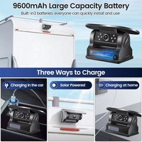 NUEVA Cámara HD 5G WiFi para Auto con Panel Solar, Alarma Magnética Inalámbrica de Punto Ciego con IA de 100M, DVR de Visión Delantera y Trasera para Autobús, Camioneta, Camión, RV