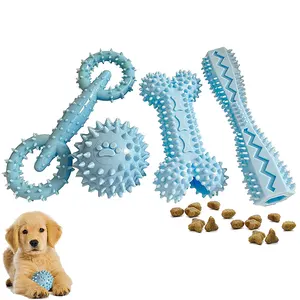 Custom Popular Dog Teeth Cleaning Double Knot Rope Dog Chew Toy Rope Stuffed Dog Pet Ball Pet Toys For Puppy Teething Toys