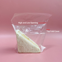 Emballages alimentaires jetables personnalisés, transparents, de qualité alimentaire, avec rabat, en plastique LDPE, pour sandwichs, sacs à sandwichs pliables avec rabat