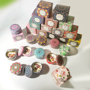 Bougie en cire de soja pour anniversaire, Saint-Valentin, cadeau d'aromathérapie, boîte en métal, parfum longue durée, bougies parfumées faites à la main - Product Image 3