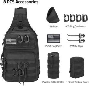 Spoir กระเป๋าเป้สะพายหลังแนวยุทธวิธีของผู้ชายพร้อมกระเป๋าสะพายแบบถอดได้สำหรับงานประจำวันการเดินป่าและที่ใส่ขวด - Product Image 6