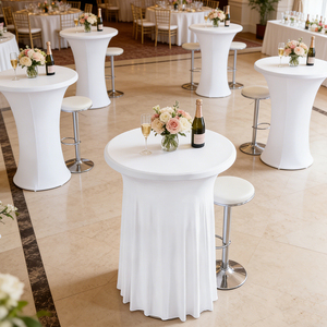 Nappe Ronde Lavable en <span class=keywords><strong>Tissu</strong></span> Polyester en Gros – Housses de Table Rondes en <span class=keywords><strong>Lin</strong></span> pour Événements - Product Image 6