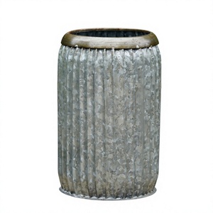 Antique Small <b>dolly</b> <b>tub</b> Galvanised metal chevron pattern Outdoor use galvanized planters Customized large <b>tubs</b> - Product Image 1