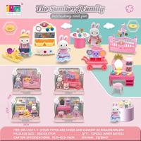 Nouvel ensemble de maison de poupée en feutre 4-en-1 2026 : Coiffeuse de chambre d'enfant, Chariot à bonbons, Jeu de rôle, Mini animaux en peluche, Coffret cadeau
