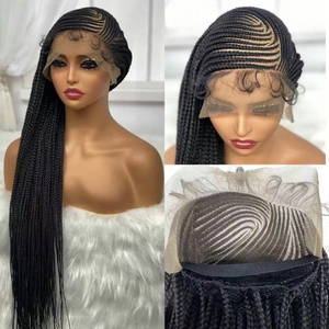 Pelucas Trenzadas sin Pegamento al por Mayor, Pelucas Trenzadas con Frente de Encaje Transparente HD 360 para Mujeres Negras - Product Image 2