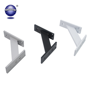 Matériau en aluminium Noir mat Support mural flottant robuste Support mural d'angle pour étagère - Product Image 4