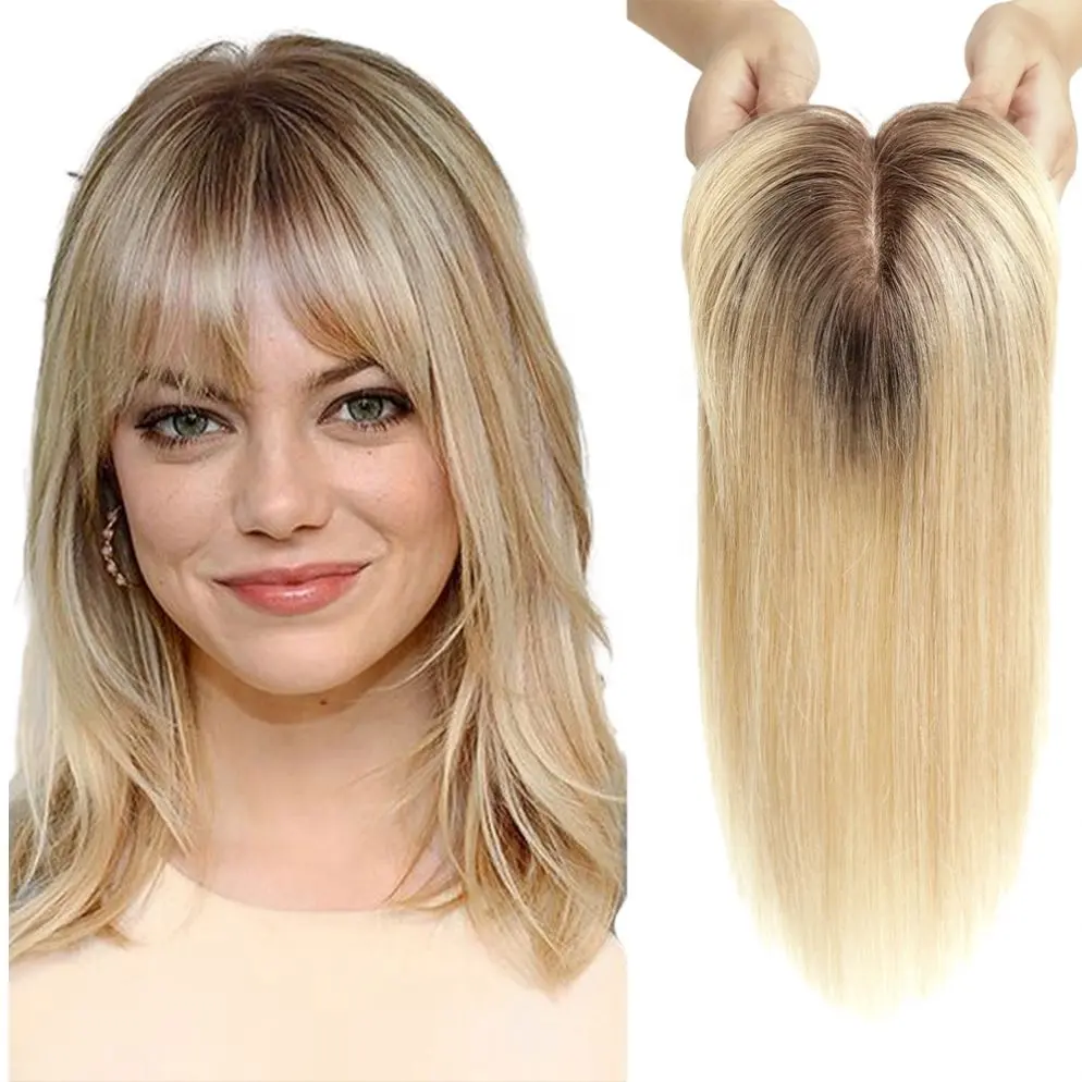 613 волосы из натуральных волос, шелковая основа для женщин, натуральная прямая блондинка с заколкой для волос