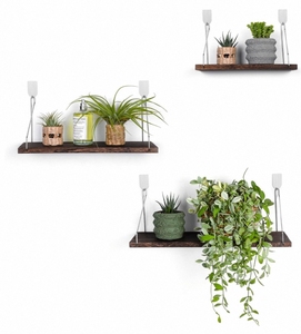 Legno di pizzo Vintage casale intagliato appeso ripiano galleggiante con <span class=keywords><strong>corda</strong></span> per soggiorno e bagno borse di piante vasi di fiori - Product Image 6