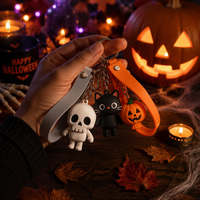 Nouveaux cadeaux pour la Touche-d'Aïd 2026, porte-clés personnalisés en PVC et caoutchouc, momie, vampire, zombie, sorcière, araignée, chauve-souris, fantôme d'Halloween