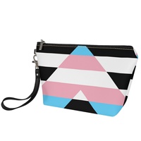 Trousse de Maquillage Personnalisée en Similicuir PU Motif Arc-en-ciel Gay Allié aux Trans, Idéale pour les Voyages à l'Étranger, le Rangement de Produits de Beauté Domestiques et la Vente en Gros