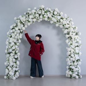 Arche florale, fond de scène de mariage, décoration de scène, fleurs artificielles, cercle floral rond, tendance sur les réseaux sociaux - Product Image 3