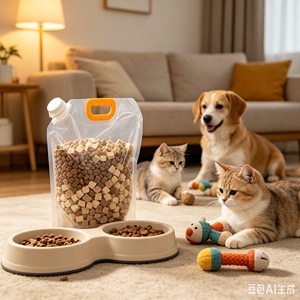 Bolsa con boquilla de 2.5L de calidad alimentaria con logo personalizado para comida seca para cachorros y gatitos - Product Image 2