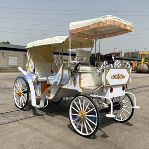 รถม้าไฟฟ้าสีขาวสุดหรูแบบวิคตอเรีย 4 ล้อ สำหรับการท่องเที่ยว ราคาขายส่ง - Product Image 1