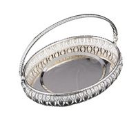 Nouveau classique argent plaqué métal jetable ovale alimentaire tasse plateau bonbons panier Snack bol pour la maison hôtel plats assiettes