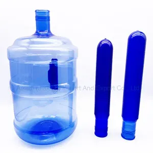 कस्टम पर्यावरण के अनुकूल preformas पालतू 20 litros प्लास्टिक ब्लू के लिए 55mm गर्दन दबाव मुंह 5 गैलन पीईटी पहिले शुद्ध पानी की बोतल