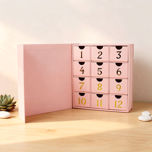 Custom Luxury Custom Christmas Calendrier De L'avent Packaging Gift Cosmetic Perfume Sliding Drawer Advent Calendar Paper <b>Box</b> - Product Image 1
