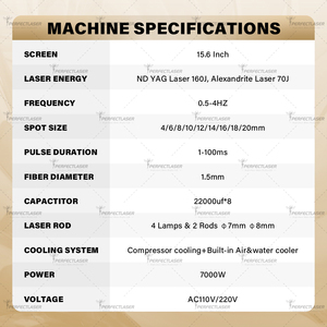 Laser Nd Yag à impulsions longues haute puissance 7000W 1064nm, laser <span class=keywords><strong>Alex</strong></span>, élimination vasculaire, laser Alexandrite 755nm, machine d'épilation - Product Image 6