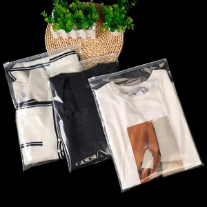 Lagere Prijs Matte Zwarte Rits Plastic Clear Kleding T Shirt Bh Poly Slider Rits Plastic Tas Met Eigen Logo