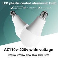 Ampoule LED en aluminium gainé de plastique ampoule e27 spirale à baïonnette b22 ampoule à économie d'énergie une bulle A60