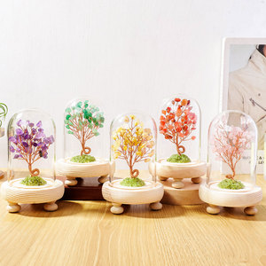 Venta al por mayor de Chips de cristal curativo natural, botella de deseo de piedra, árbol de dinero de cristal, artesanía de cristal, decoración de escritorio, adorno de paisaje - Product Image 2