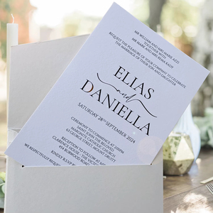 2026 Elegant White Wedding Invitation Card Letterpress <b>Printed</b> Matte Finish Customized Rectangle Paper Invite - Product Image 5