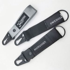 Wholesale Tactical Gear Clip Band <b>Key</b> <b>Chain</b> Nylon Belt Black Tactical Climbing Jacquard Keychain - Product Image 2