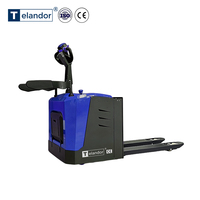 Chariot élévateur électrique robuste de 2500 kg, avec plateforme pour conducteur, empattement de 1380 mm, certifié CE