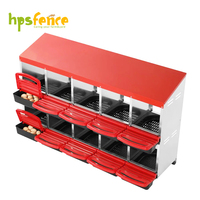HPSFENCE Boîte de nidification pour poules CNB-010, ensemble de 10 nids, 135x52x79cm, pour poulailler, ponte des œufs, construction en acier galvanisé et plastique
