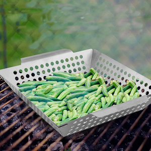 420 #   Panier <span class=keywords><strong>de</strong></span> cuisson carré robuste en acier inoxydable pour légumes, avec poignées, pour barbecue extérieur au gaz ou au <span class=keywords><strong>charbon</strong></span> <span class=keywords><strong>de</strong></span> <span class=keywords><strong>bois</strong></span> - Product Image 4
